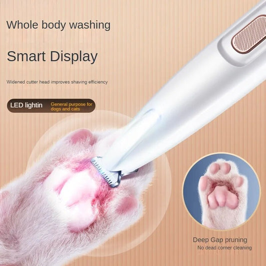 New Dog Paw Trimmer With LED Light Fully Waterproof Pet Hair