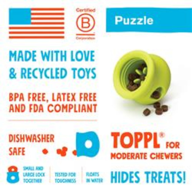 Toppl Puzzle & Treat Interactive Dog Toy in multiple colors