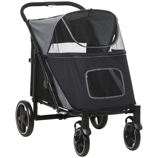 Pet Stroller - PawHut Foldable Carrier for Large Dogs