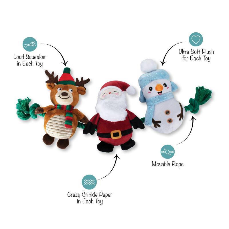 Christmas Crew Dog Toy Set