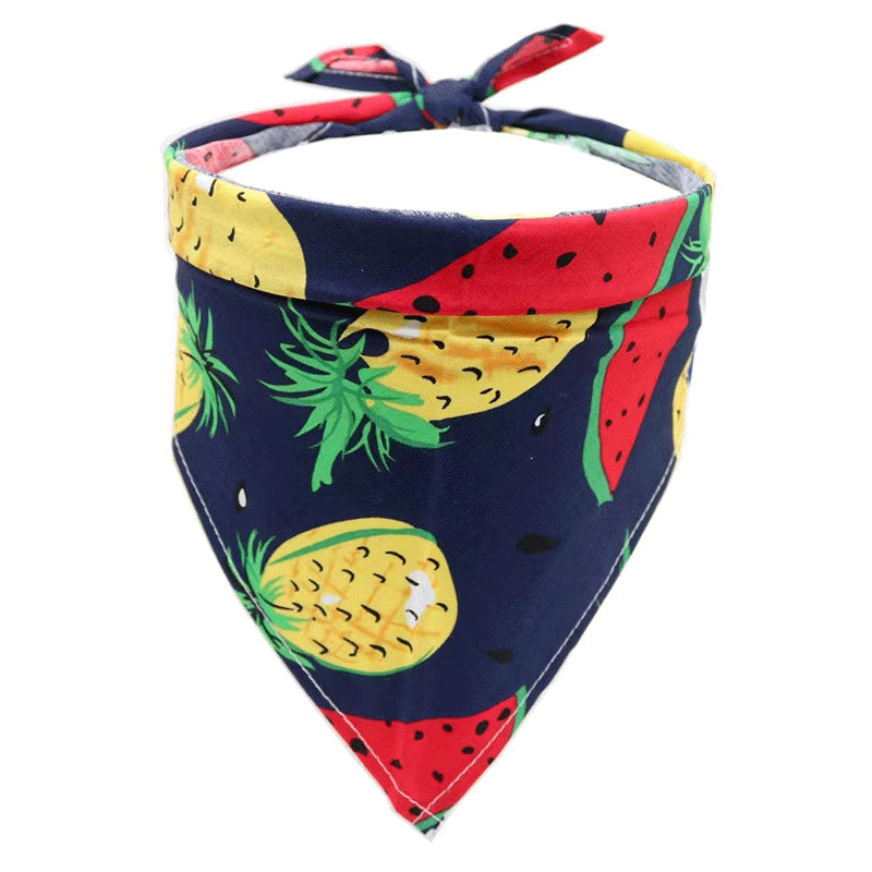 Pet Accessories Summer Pet Drool Towel Fruit Style Pet Scarf Pure Cotton Dog Triangle Scarf - Purrfect Pet Kingdom