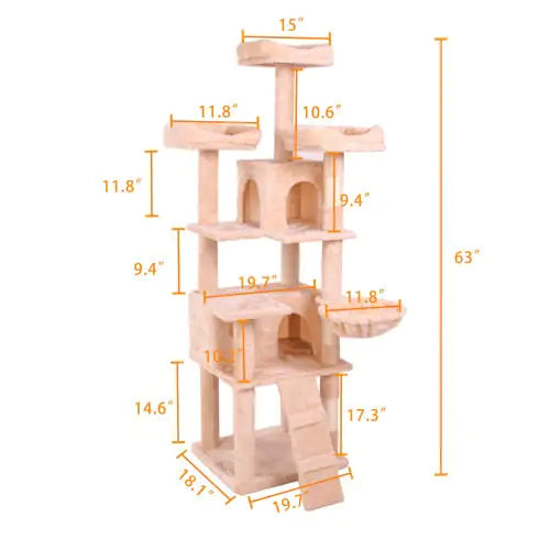 Kitty Cloud Tower - Soft Plush Cat Climber - Ameraeon
