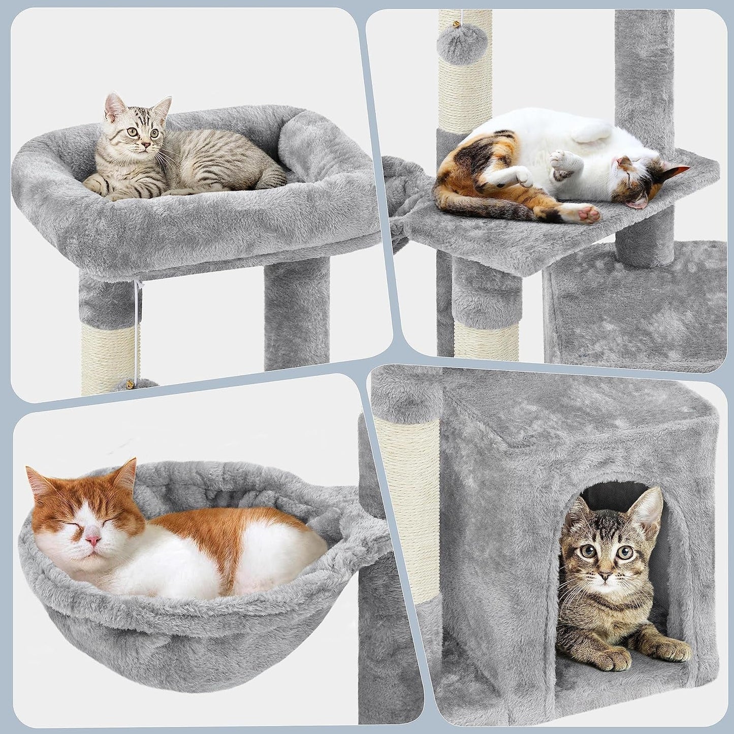 Cat Tower With Condo Plush Scratching Post ๐ฑ