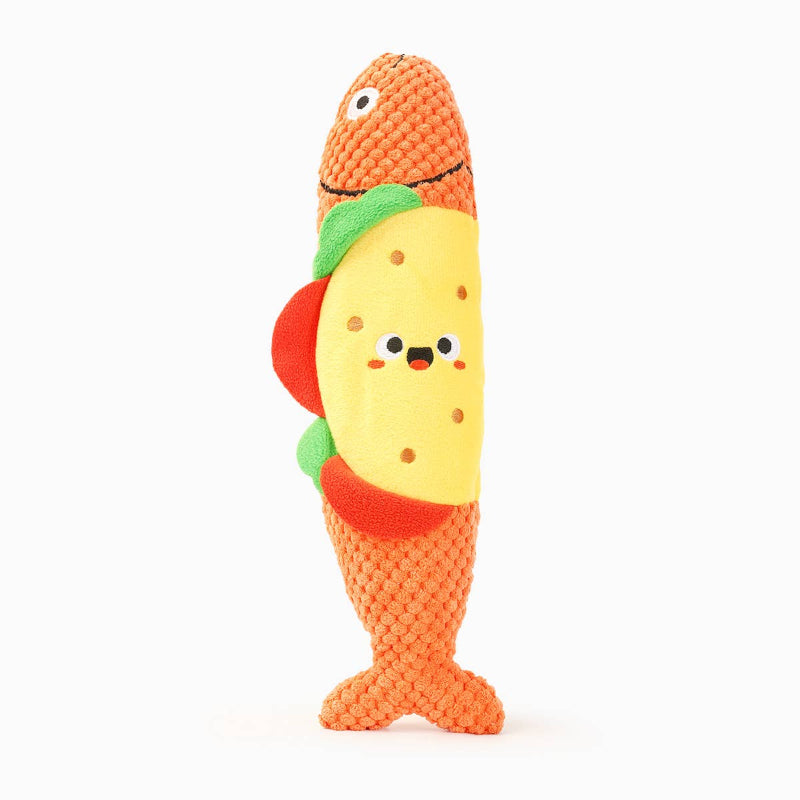 Food Party Shaky Fish Taco Plush Dog Toy