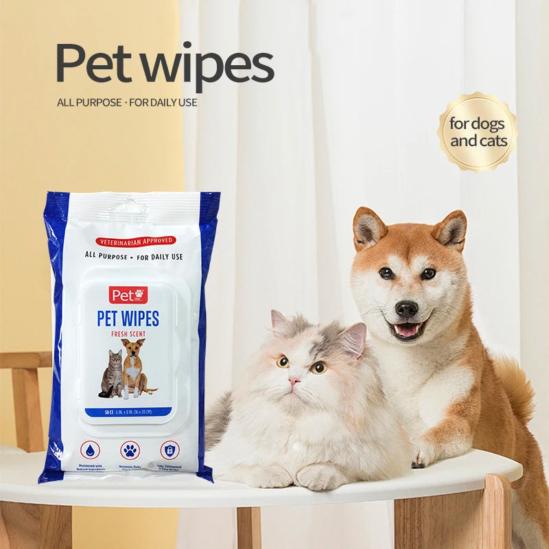 100pcs Non Woven Mild Organic Ears Eyes Paws Body Cleaning Safety Health Pet Wipes For Dog Cat Get rid of the Small Animals Dirt