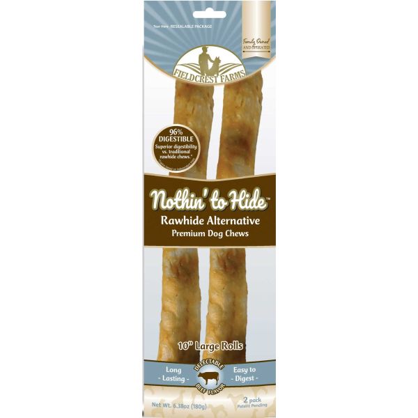 Nothin' To Hide Roll Beef (8 - 10inch 2pk) (6.38oz) - Chewy Dog Treats - The Family Pet