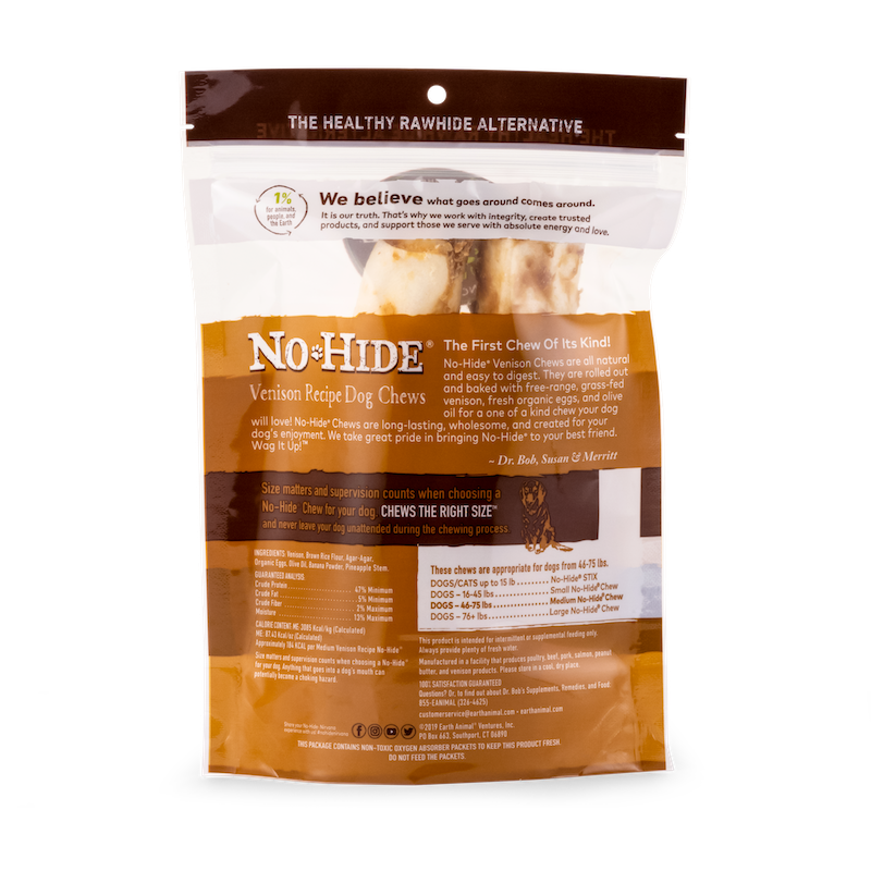 Earth Animal No Hide Medium Venison Dog Rolls (2pk) (4.2oz)
