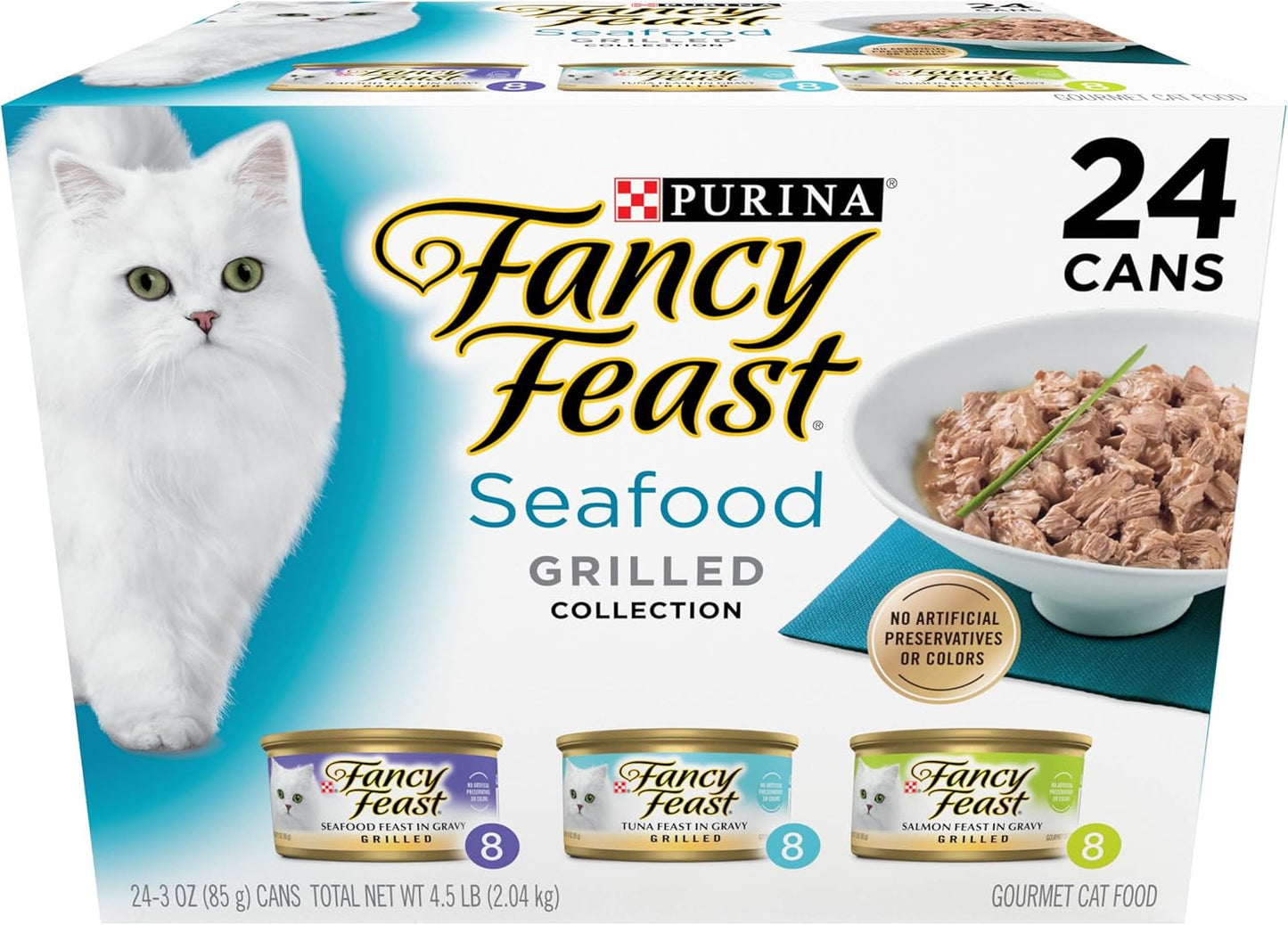Fancy Feast Grilled Seafood Variety 3oz 24ct - Fancy Feast Wet Cat Food - The Family Pet