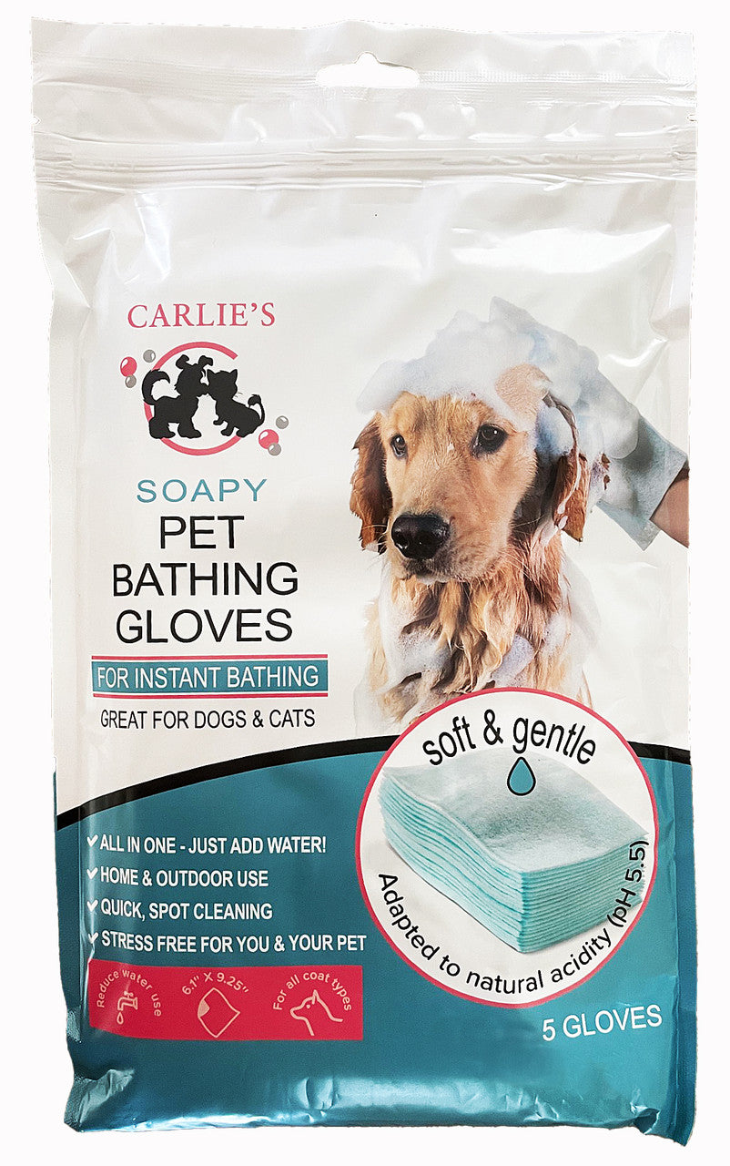 Scoochie Carlie's Pet Bathing Soapy Glove 5 Pack - Bathing gloves - The Family Pet