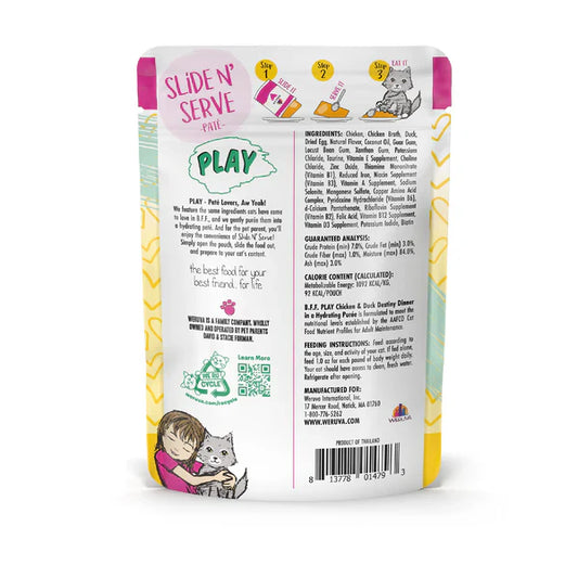 BFF Play Paté Destiny Chicken and Duck Wet Cat Pouch (3oz) - BFF Wet Cat Food - The Family Pet