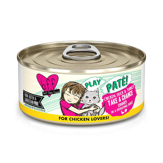 BFF Adult Play Paté Take Chance Chicken, Duck and Turkey Wet Cat Food (5.5oz) - BFF Wet Cat Food - The Family Pet