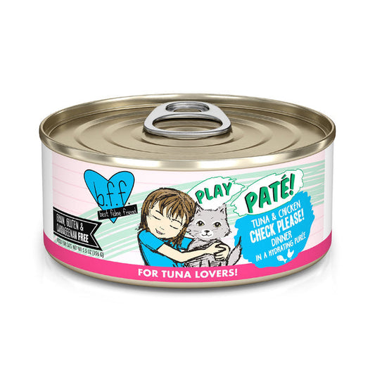 BFF Play Paté Check Please Tuna and Chicken Wet Cat Food (5.5oz) - BFF Wet Cat Food - The Family Pet