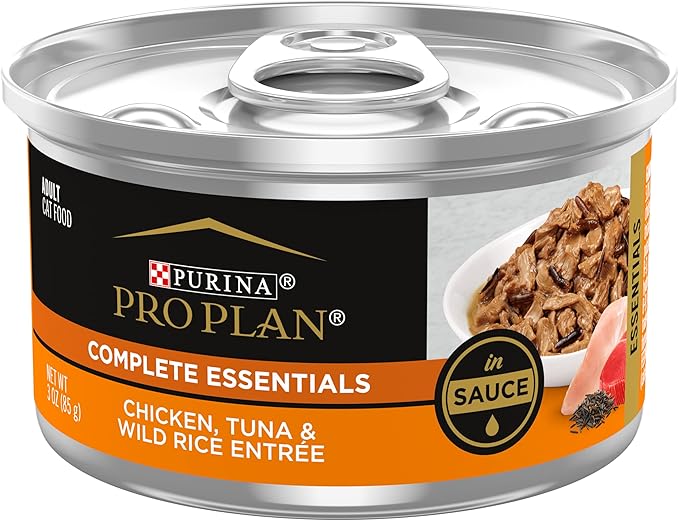 Purina Pro Plan Gravy Wet Cat Food Complete Essentials Chicken, Tuna & Wild Rice Entree in Sauce - Wet Cat Food - The Family Pet