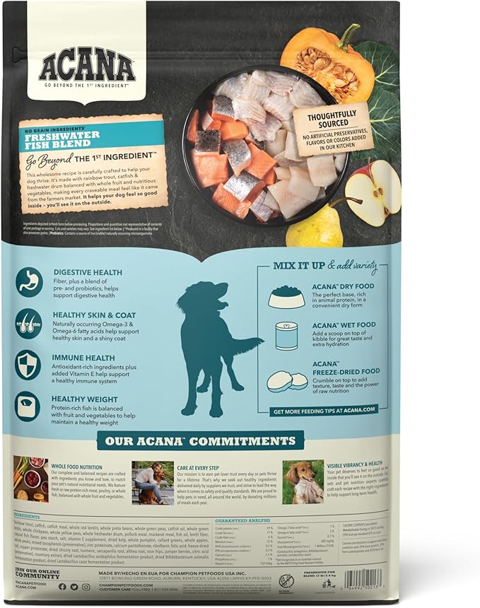 Acana Adult Grain Free Freshwater Fish Dog Food - Acana Dry Dog Food - The Family Pet