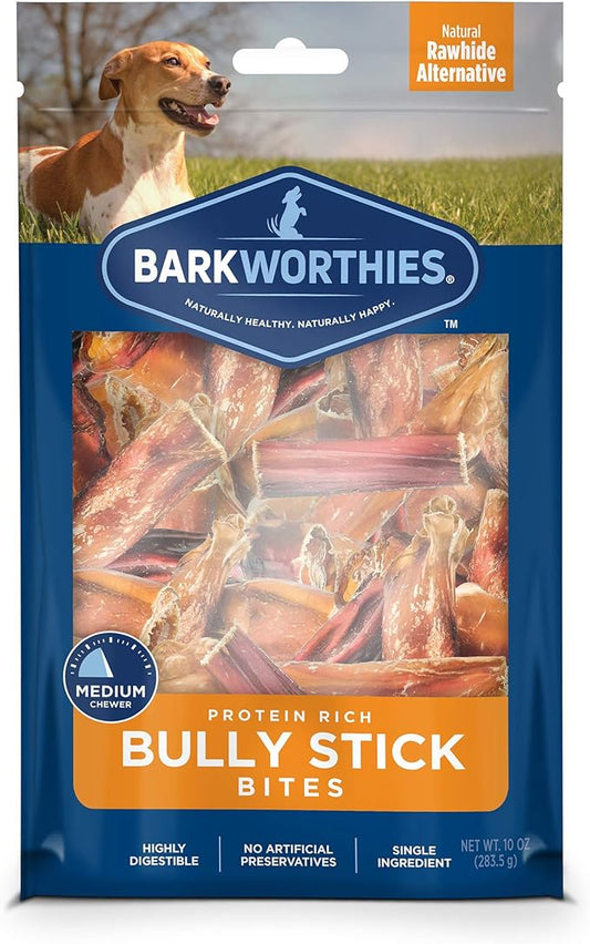 Barkworthies Protein - Rich Bully Stick Bites - Barkworthies Dog Treats - The Family Pet