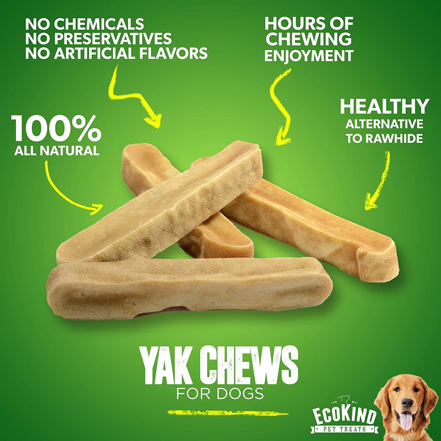Gold Yak Chews for Small Dogs (4 - 75 sticks) - WooF WooF MeoW MeoW
