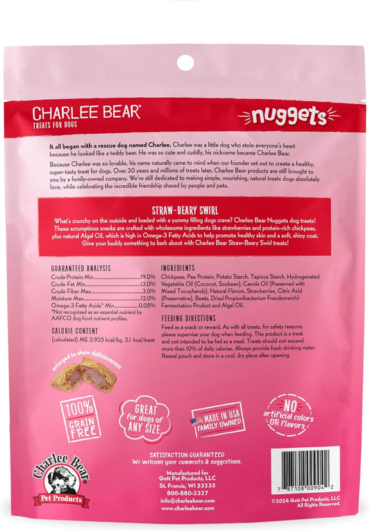 Charlee Bear Nuggets Immune Straw-Beary Dog Treats (8oz)