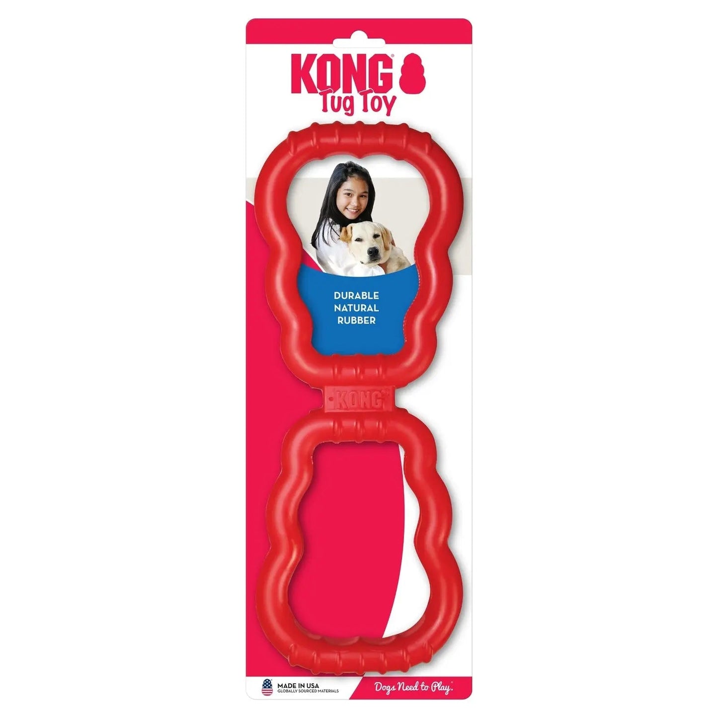 KONG Tug Durable Stretchy Rubber Tug of War Dog Toy