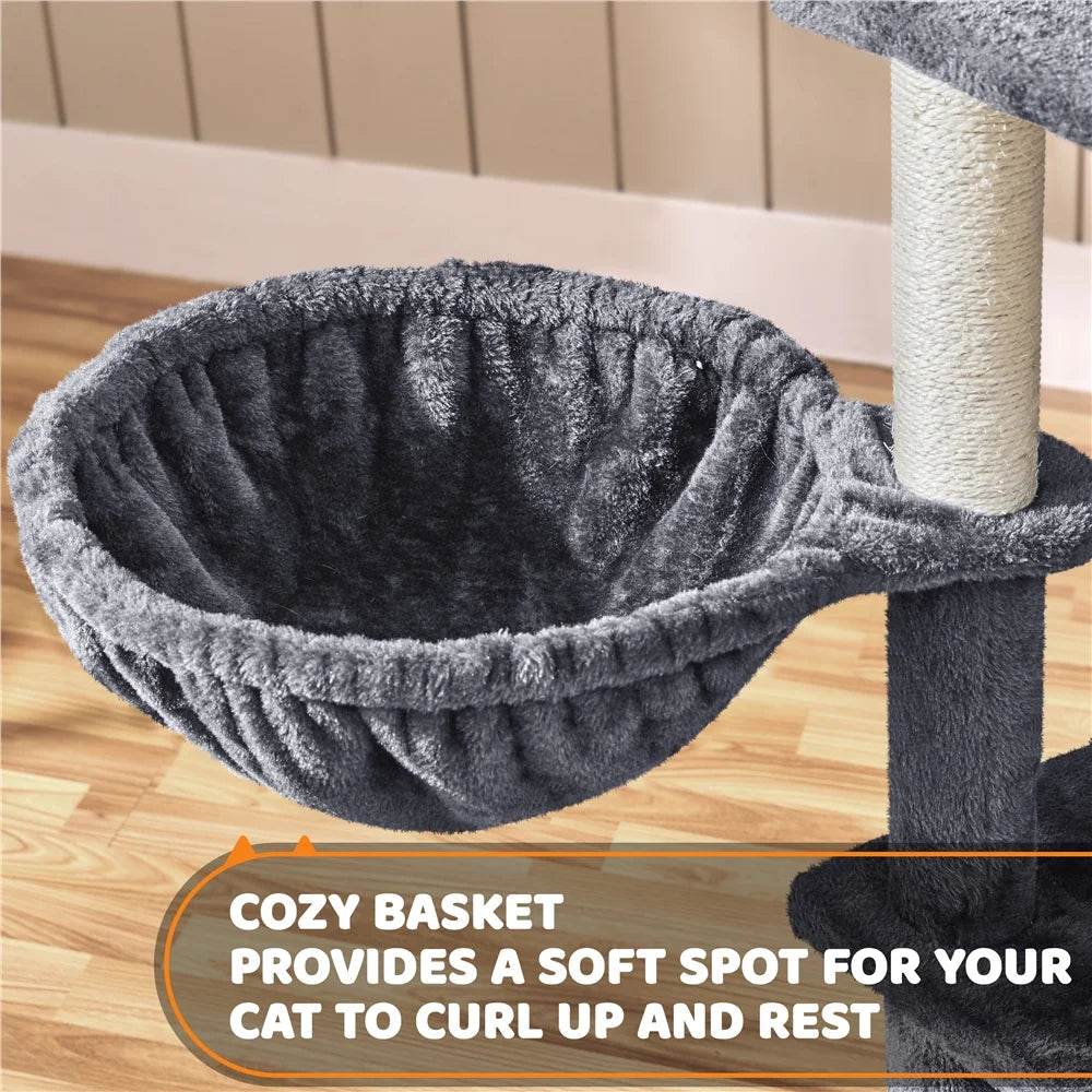 Renwick 69in Large Cat Tree Tower with Condos & Scratching Board - Dark Gray