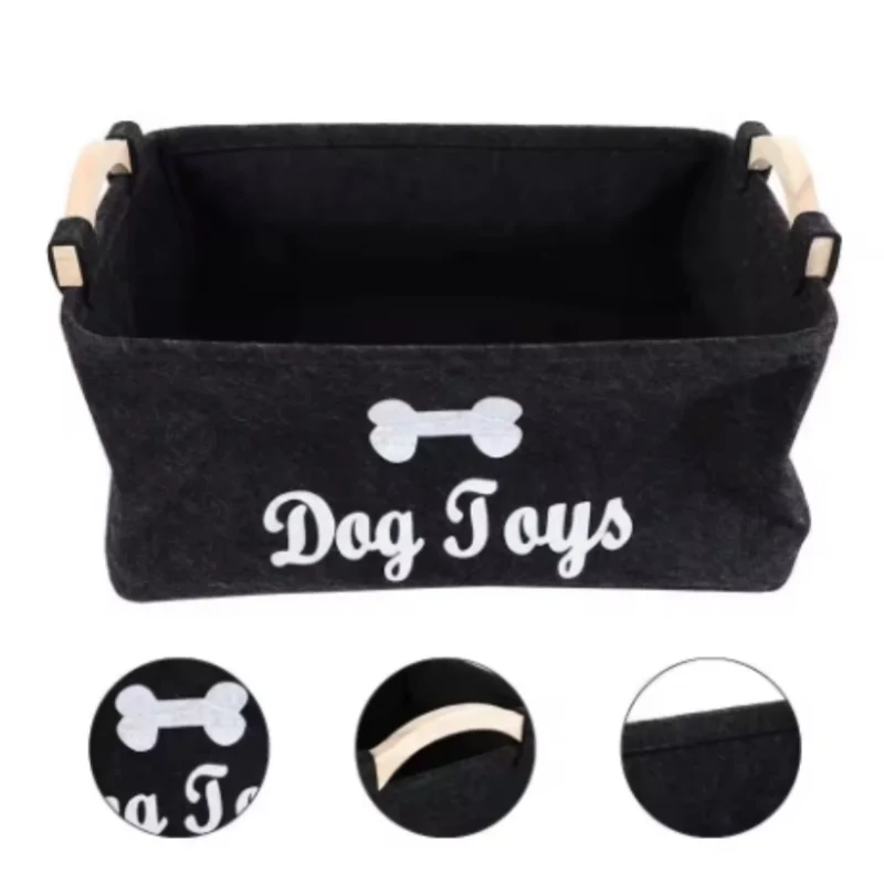 Premium Felt Pet Toy Storage Box - Stylish Organization System 🧸