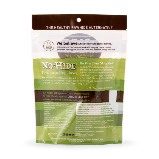 Earth Animal No Hide Small Pork Dog Rolls (2pk) (2.4oz) - Earth Animal Dog Treats - The Family Pet