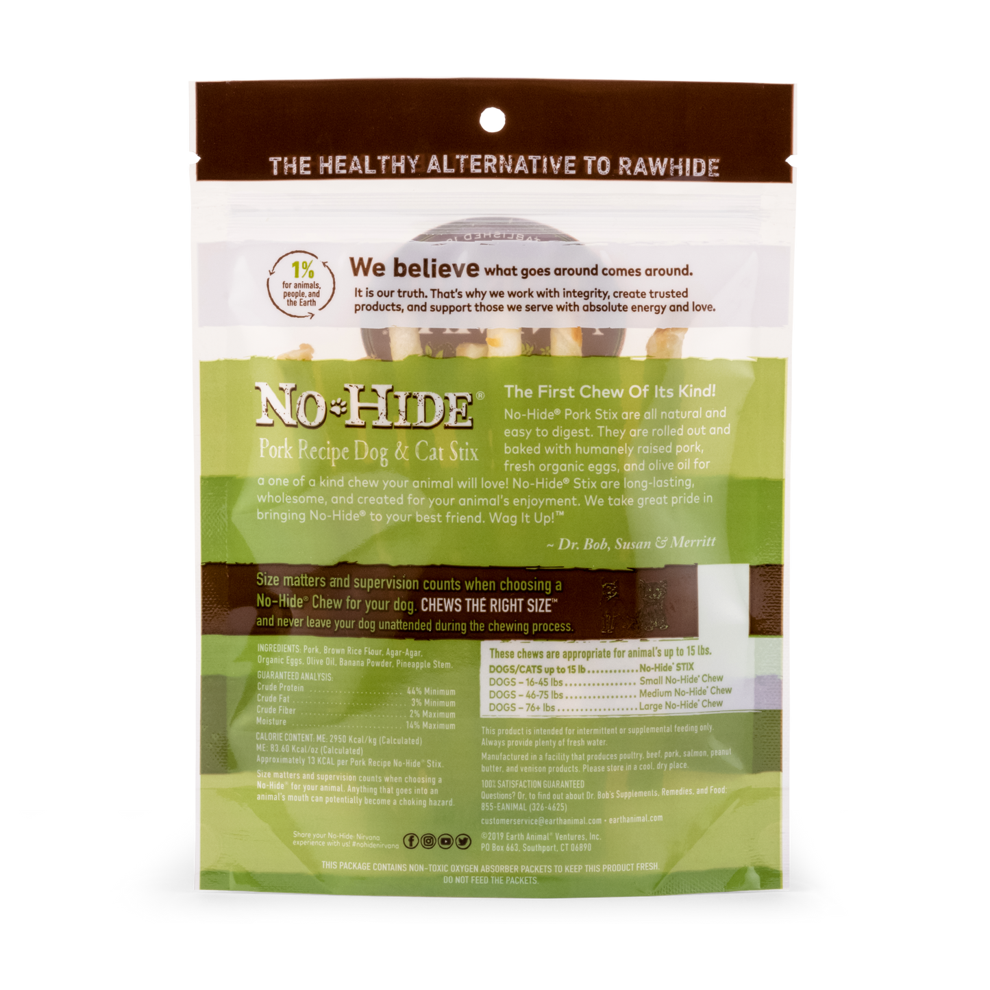 Earth Animal No Hide Pork Pet Stix (10pk) (1.6oz)