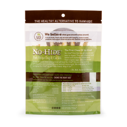 Earth Animal No Hide Pork Pet Stix (10pk) (1.6oz) - Earth Animal Dog Treats - The Family Pet