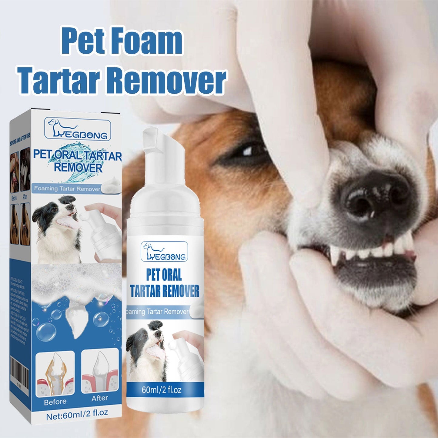Pet Tartar Remover, Removing Dental Calculus Yellow Teeth Halitosis Cleaning Teeth Mouth Foam Cleaner - Purrfect Pet Kingdom