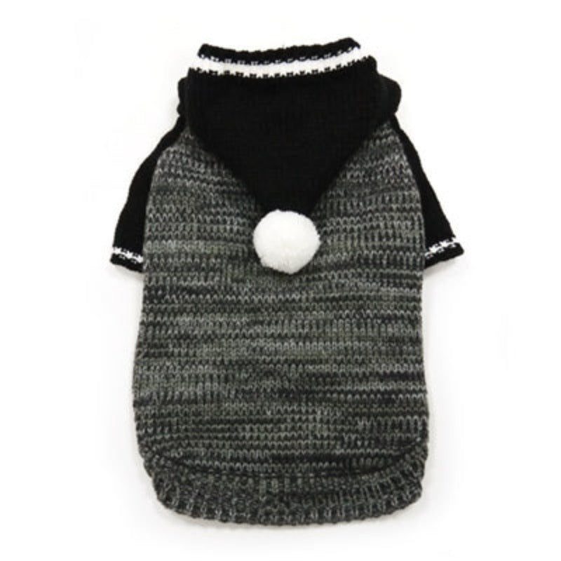 Contrast Hoodie Black Dog Sweater