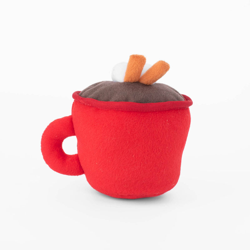 Holiday Hot Cocoa Christmas Plush Squeaky Dog Toy