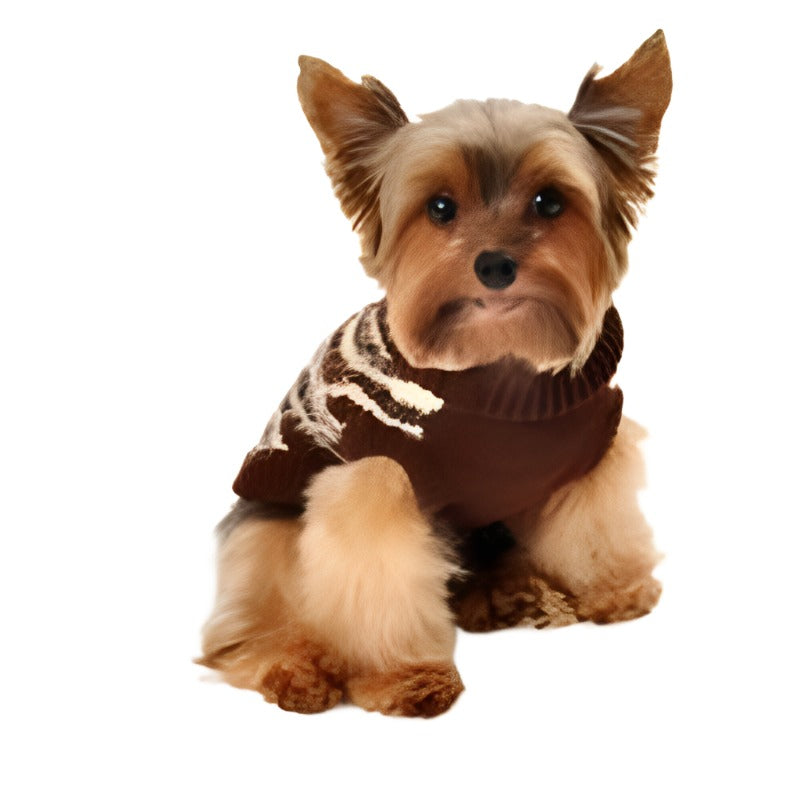 FeatherSoft Brown Zebra Print Dog Sweater