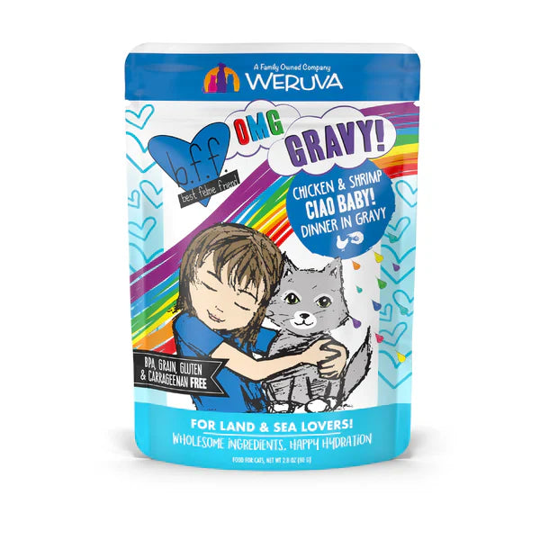Wet Cat Food Chicken Shrimp 2.8oz BFF OMG ๐