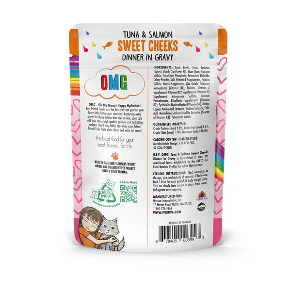 Wet Cat Food - BFF OMG Tuna Salmon Pouch 3oz ๐ฑ