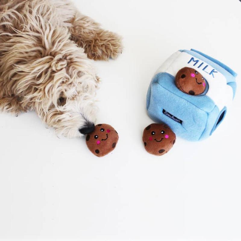 Milk & Cookies Plush Interactive Dog Toy