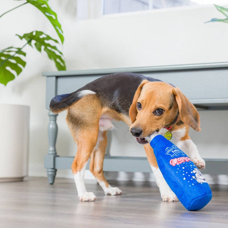 Mannychewsit Kosher Wine Plush Squeaky Dog Toy (Double Sided)