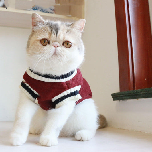 Fleece Knit Sleeveless Sweater for Cat