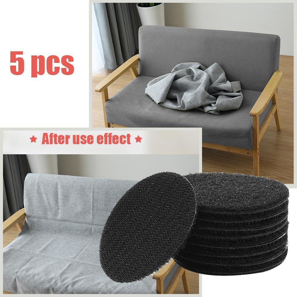 5 Pairs Double-sided Fixed Magic Sticky Self Adhesive Hook Loop Round Pads Craft Tape Bedcloths Sofa Carpet Non-slip Holder - Purrfect Pet Kingdom