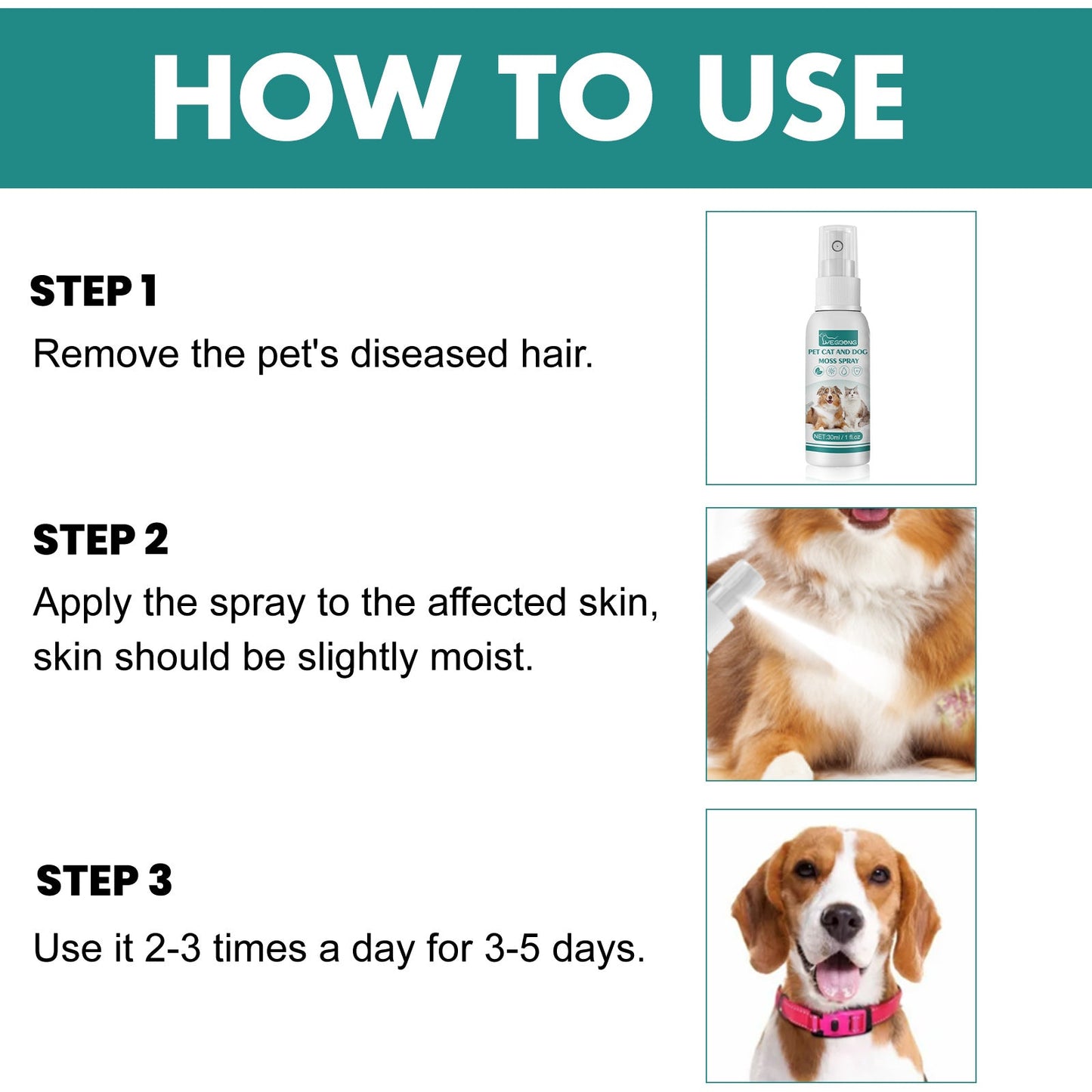 Pet Skin Medicine Spray, Cats And Dogs To Remove Mite Skin
