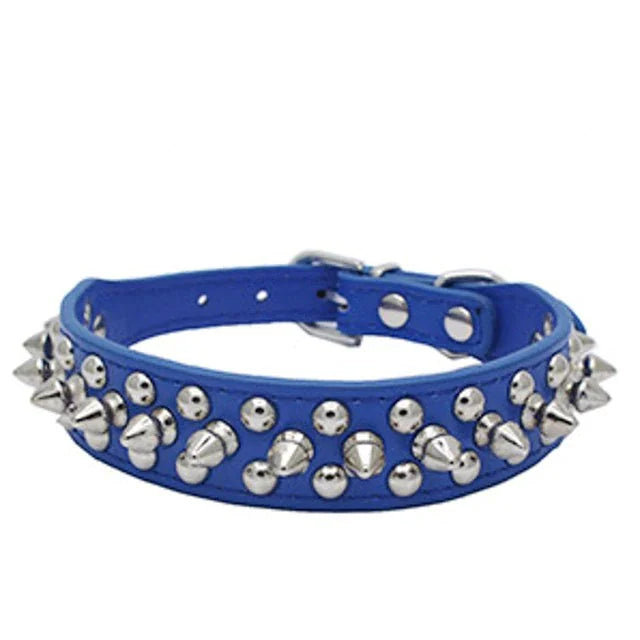 Rugged Leather Spiked Collar for Dogs and Cats - Ameraeon