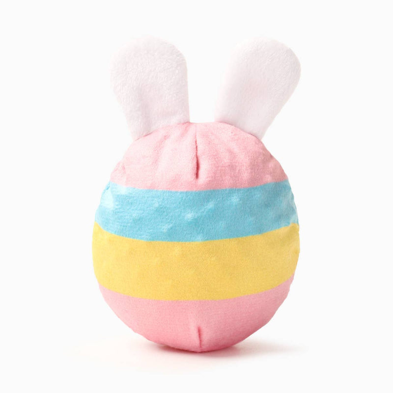 Hoppin' Easter Bunny Striped Pastel Egg Super Ball Plush Dog Toy