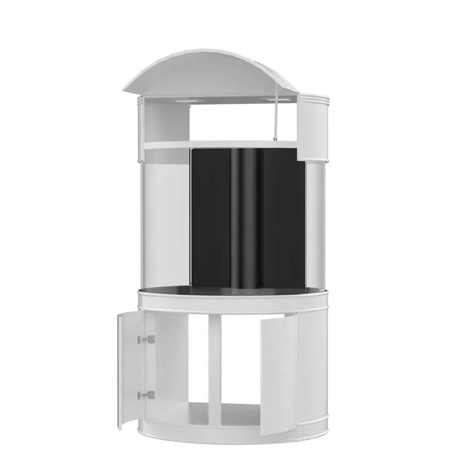 90 Gallon 3/4 Cylinder Glass Reef-Ready Aquarium Set in Tulum White