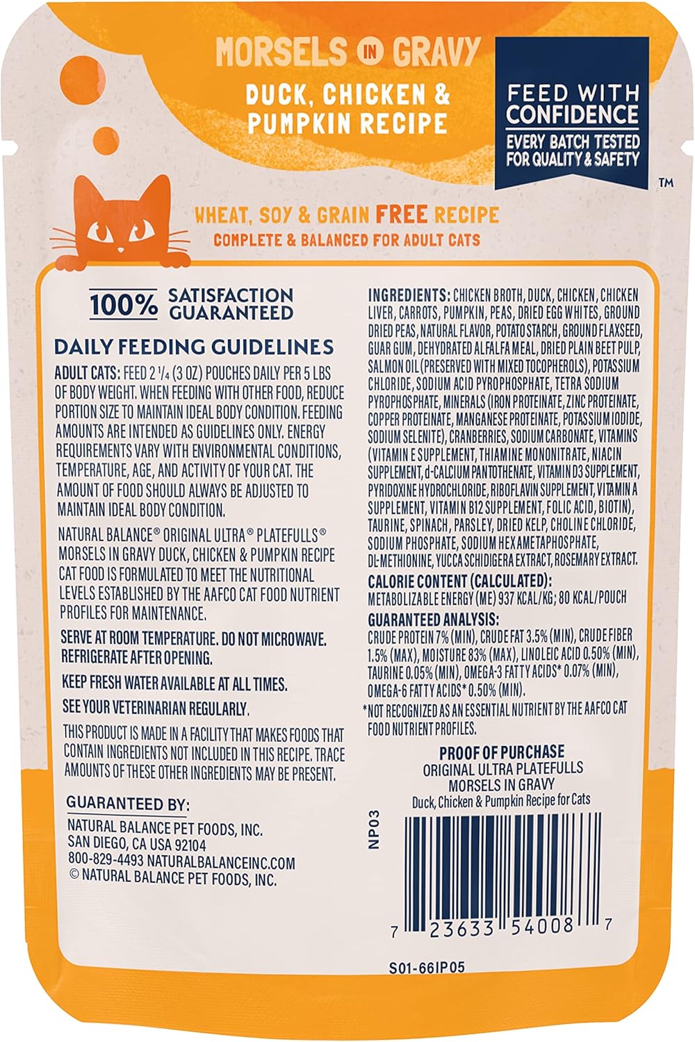 Premium Cat Food - Natural Balance Duck Chicken Pumpkin 3oz 🦆