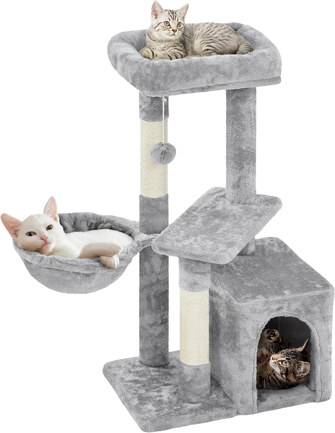 Cat Tower With Condo Plush Scratching Post ๐ฑ