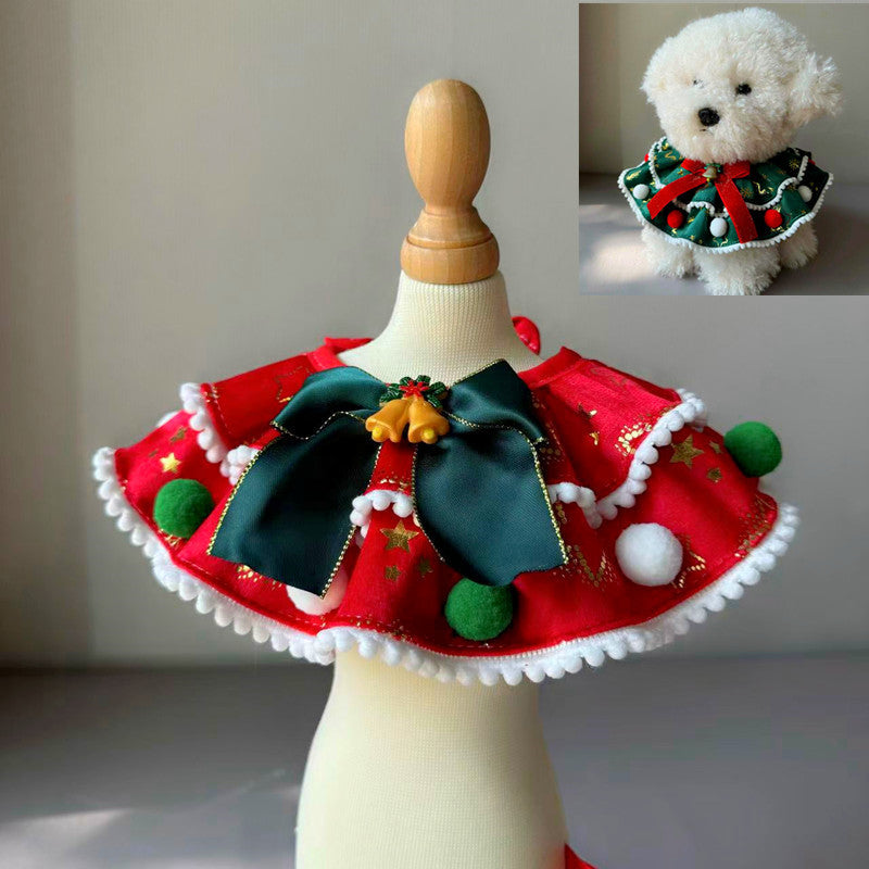 Pet Christmas Day Dress Up Scarf Decoration Supplies Dog Scarf Cat Water Scarf Mouth Tie Bow - Purrfect Pet Kingdom
