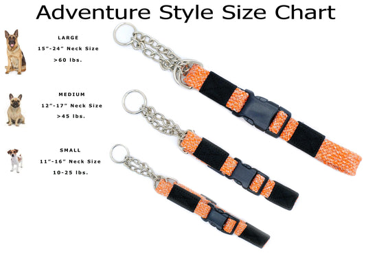 Adventure Style Flat Weave Climbing Rope Martingale Dog Collar - Dog Harnesses - Euro - Dog Collars and Leads