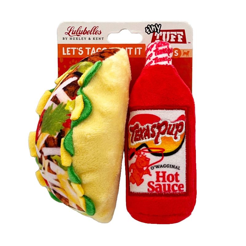 Tiny Tuff Let's Taco 'Bout It Plush Dog Toy Set - 2 Pc