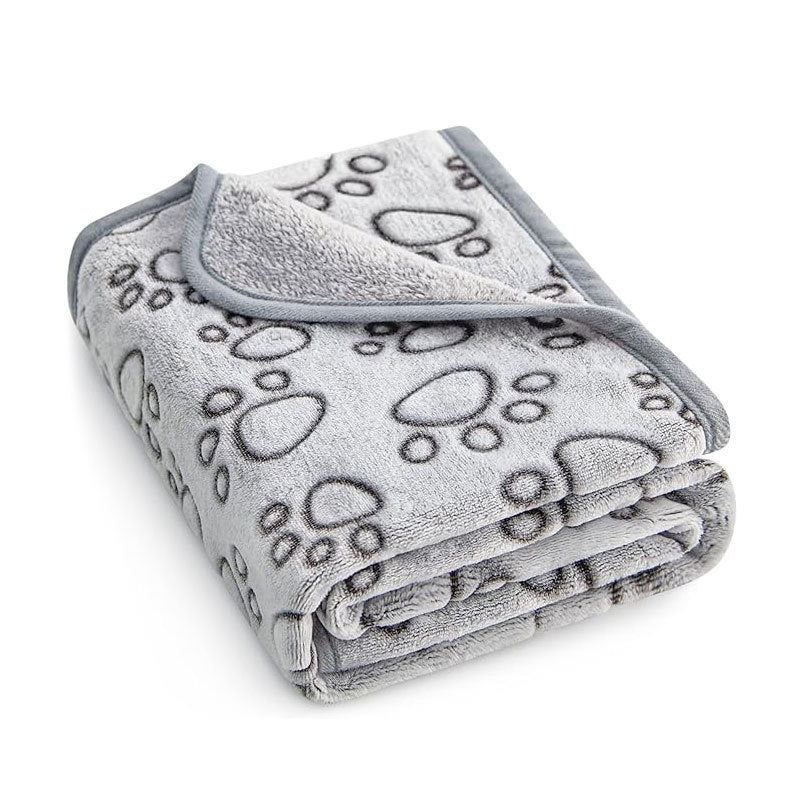 Pet Blanket Warm Cut Flower Footprint Cover Blanket Cat Dog Mat Fleece Embossed Pet Blanket - Purrfect Pet Kingdom