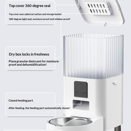 Remote Pet Feeder With Scheduled Feeding And Monitoring