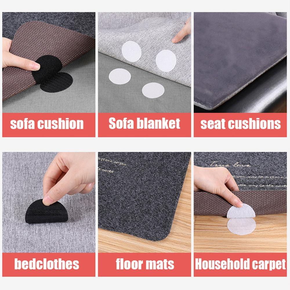 5 Pairs Double-sided Fixed Magic Sticky Self Adhesive Hook Loop Round Pads Craft Tape Bedcloths Sofa Carpet Non-slip Holder - Purrfect Pet Kingdom