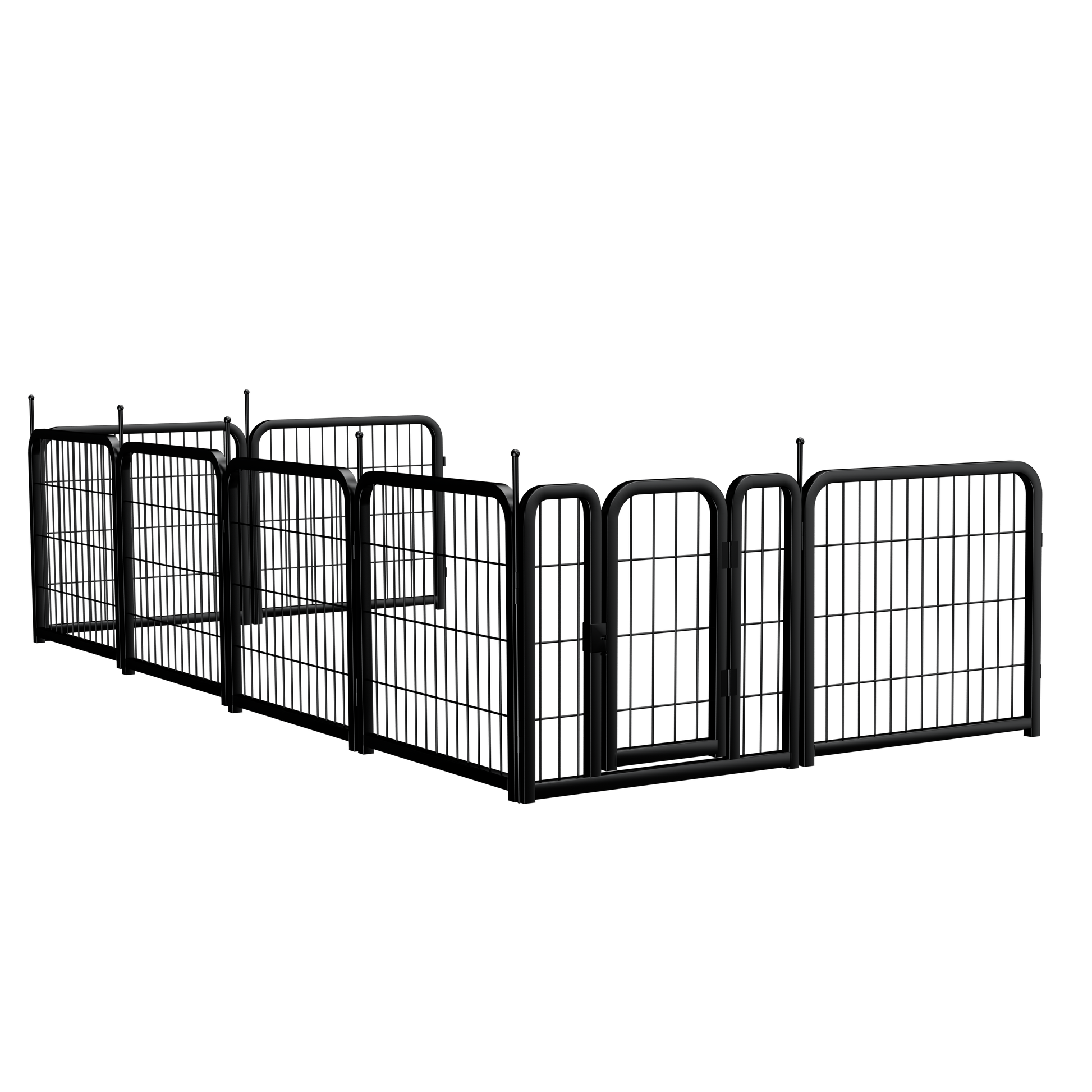 8-panel dog fence, 24 inch small dog pet fence, portable indoor pet game fence. Black, 22.2 inches wide x 23.6 inches high. - Purrfect Pet Kingdom